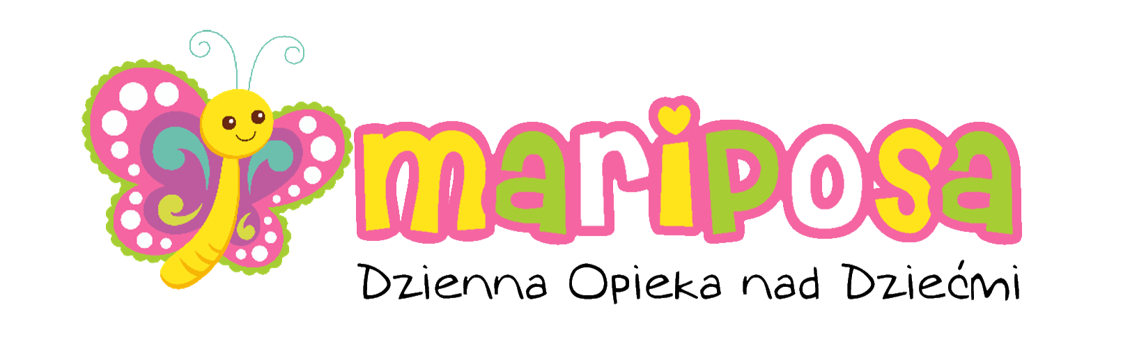 Логотип дитячого садка Mariposa – кольоровий метелик з назвою